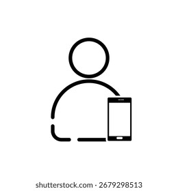 telefone do usuário ícone plano logotipo ilustração vetor isolado, adequado para web design, logotipo, aplicativo e muito mais