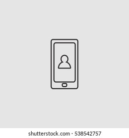 user phone outline icon vector sign symbol illustration, can be used for web and mobile desgn