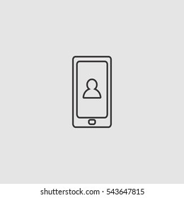 user phone outline icon vector sign symbol illustration, can be used for web and mobile desgn