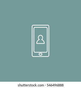 user phone outline icon vector sign symbol illustration, can be used for web and mobile desgn