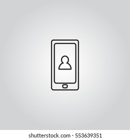 user phone outline icon vector sign symbol illustration, can be used for web and mobile desgn