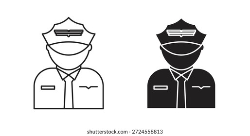 User pilot icon in doodle and stroke style.