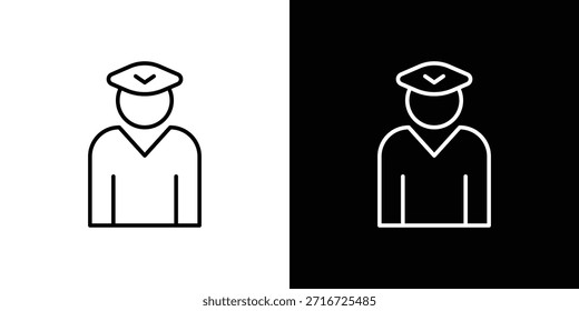 Ícones piloto do usuário vetor preto e branco, conjunto de ícones de linha.