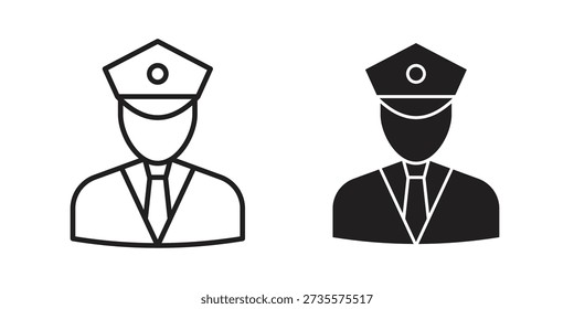 User pilot icons Concepts. black solid and line stroke designs for web and app use
