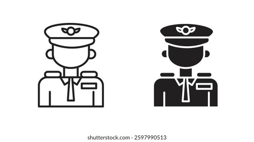 User pilot line icon vector set.