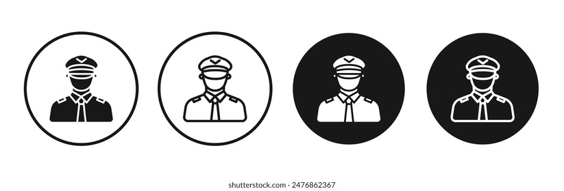 User pilot line vector icon set.