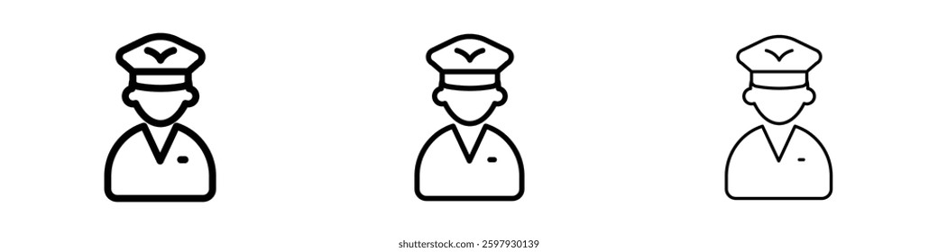 User pilot thin line vector icon set.