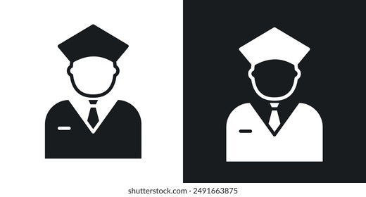 User pilot vector icon set in solid style.