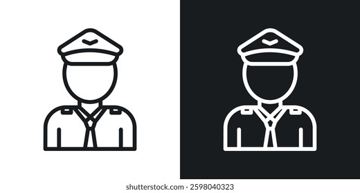 User pilot vector icon set in black and white color.