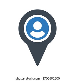 user pin  vector glyph color icon 