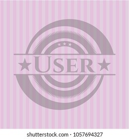   User pink emblem. Retro