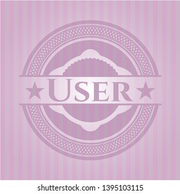User pink emblem. Vintage. Vector Illustration. Detailed.