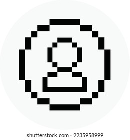 User Pixel Icon, 8 bit personal account symbol vector design. Great for mobile app, web design, banner, game, etc