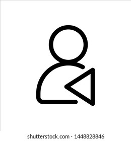 
user with play or previous icon. symbol of business people with trendy flat style icon for web site design, logo, app, UI isolated on white background. vector illustration eps 10