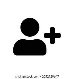user plus Icon. Flat style design isolated on white background. Vector illustration