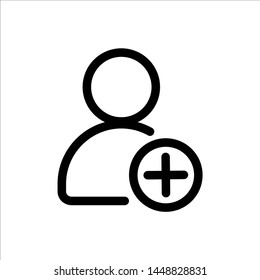 
user with plus icon. symbol of business people with trendy flat style icon for web site design, logo, app, UI isolated on white background. vector illustration eps 10