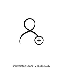 User Plus Line Style Icon Design
