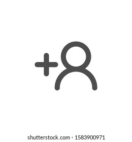 User with plus sign icon. Add friend, Add contact, New user symbols for modern social network app UI/UX designs.