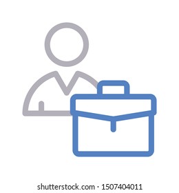 user portfolio colour line vector icon