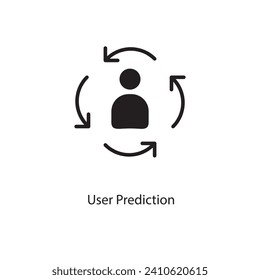 Icono de predicción de usuario. icono de predicción de usuario. Diseño web, aplicaciones, ilustración plana en fondo blanco..eps