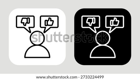 User Preference Icon In Black and White Line Style