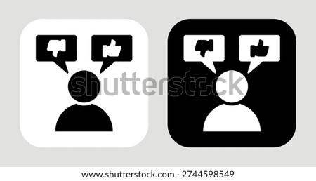 User Preference Icon In Black and White Glyph Style