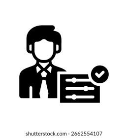 Preferencias de usuario Icon Glyph Ilustración vectorial