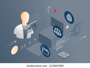 User Privacy Abstract - Illustration as EPS 10 File