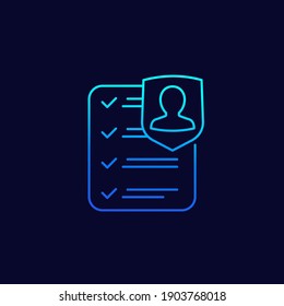 user privacy control line vector icon