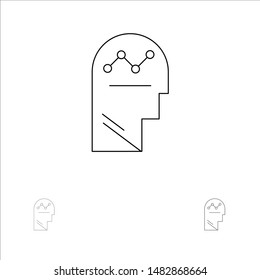 User, Process, Success, Man, Thinking Bold and thin black line icon set