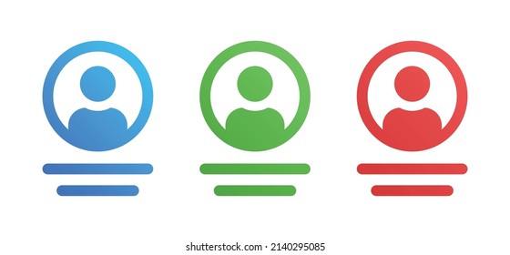 User profile account icon collection. Login symbol vector illustration.