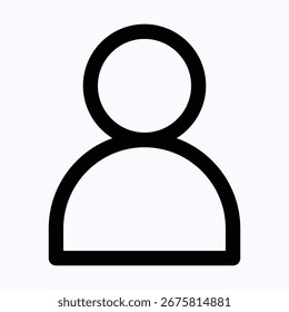 Ícone de estilo linear vetorial isolado da conta de perfil do usuário