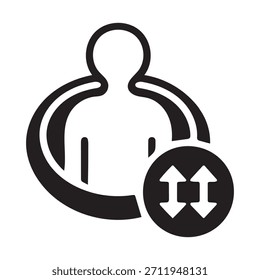 Ajuste del perfil del usuario y gráfico del icono de la escala aislado en el fondo blanco