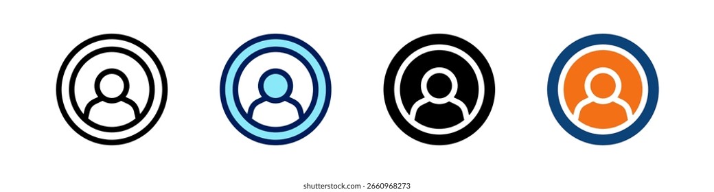 Benutzerprofil All In One Icon Multi Styles Vektor Set