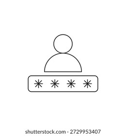 Perfil do usuário com asterisco senha estrelas para login