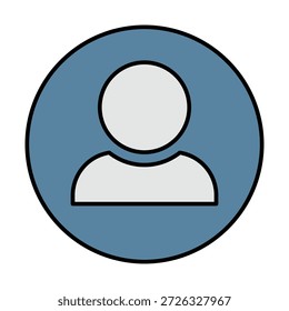 User profile avatar icon representing account identity, personal information, user presence, and profile management.