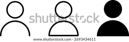 User profile avatar icon set, profile symbol in solid and outline styles, different flat person icon vector. People group icon set