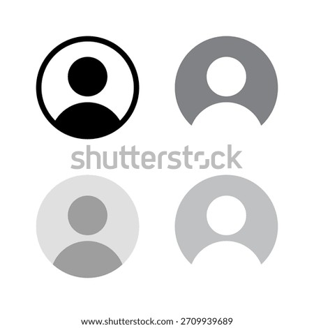 User profile avatar icon set. Default social media account symbol