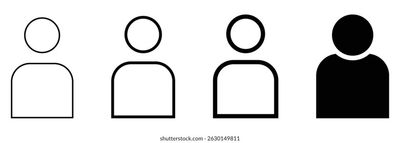 Icono de avatar de perfil de usuario de transición de esquema a Ilustración vectorial de forma de persona rellena sólida para interfaz de identidad y administración de Cuenta.
