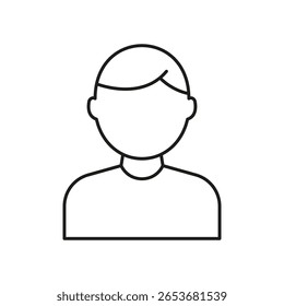 Ícone da Linha de Avatar do Perfil de Usuário. Símbolo de Estrutura de Tópicos de Representação de Usuário Genérico. Espaço Reservado Para Identificação Pessoal, Conta E Imagem De Perfil. Traço editável. Ilustração de vetor isolada.