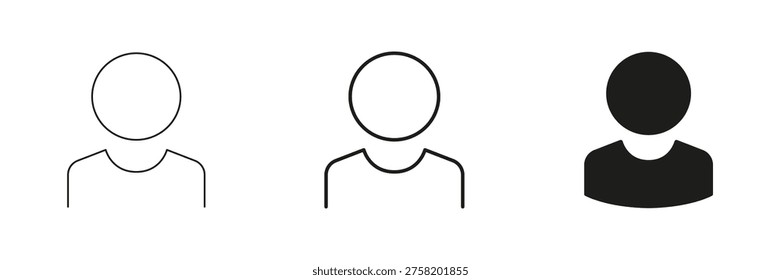 User Profile Avatar Line And Solid Icon Set. User Identification And Account Representation Outline And Silhouette Symbol Collection. Personal Profile Icons. Isolated Vector Illustration.