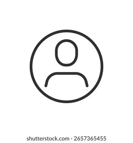 User profile avatar, linear icon. Account, person, or identity. Line with editable stroke.