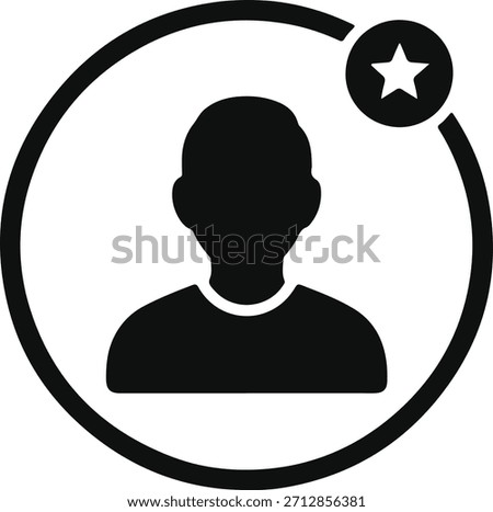User profile avatar with star status icon for premium membership account