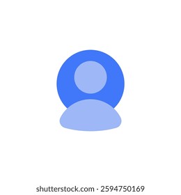 User Profile Blue Icon representing Personal Account and Identity