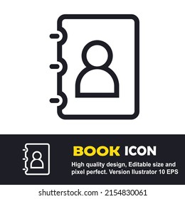 User profile book icon illustration, history.