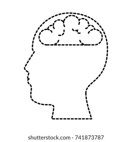 user profile with brain silhouette avatar icon