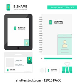 User profile Business Logo, Tab App, Diary PVC Employee Card and USB Brand Stationary Package Design Vector Template