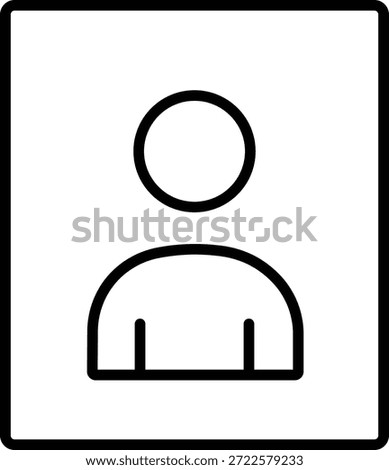User Profile Card Icon Line Outline Account Identity