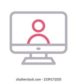 user profile color line icon 