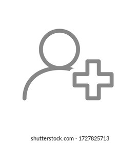 User profile with cross line icon. Doctor, physician in social network symbol